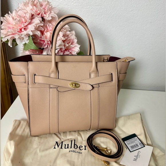 【MULBERRY】BAYSWATER ZIPPER TOTE BAG Mulberry | Small Zipped Bayswater | Black Small Classic Grain